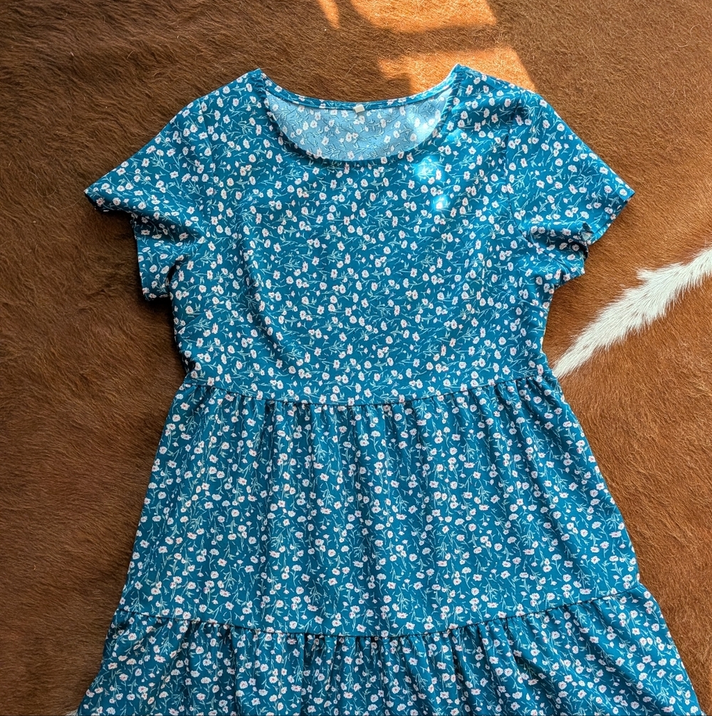 Floral Blue Mini Dress